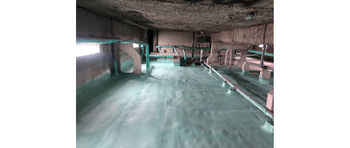 The attic is insulated with polyurethane foam